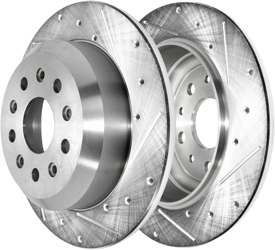 Rear Drilled Disc Brake Rotor - S-800213 x2