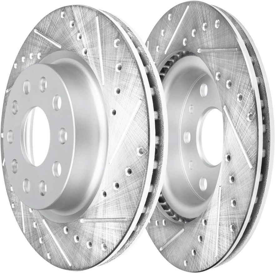 Front Drilled Disc Brake Rotor - S-800214 x2