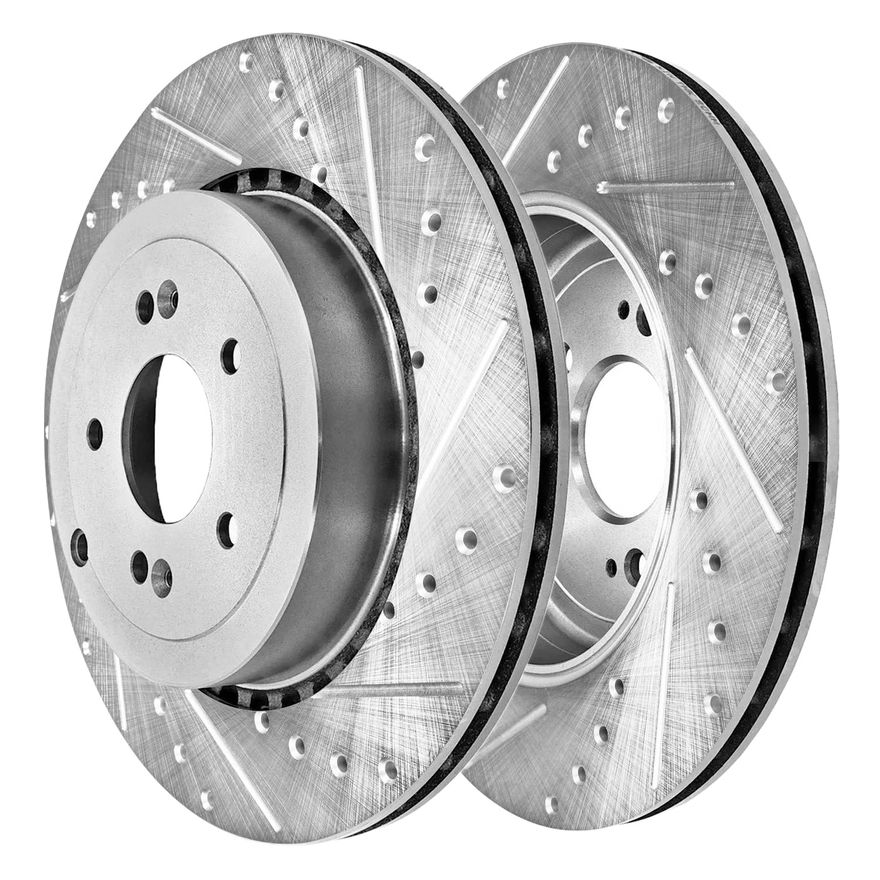 Rear Drilled Disc Brake Rotor - S-800225 x2