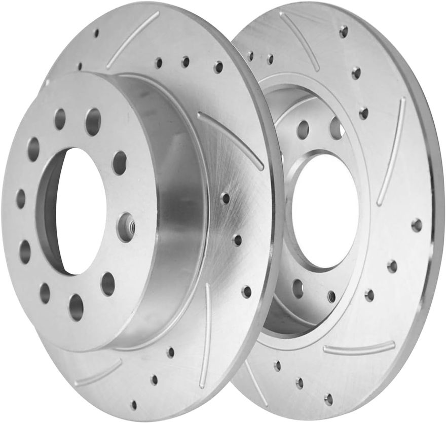 Rear Drilled Disc Brake Rotor - S-800233 x2