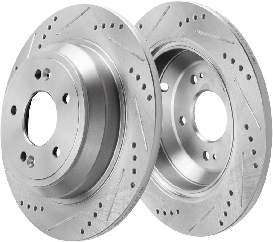 Rear Drilled Brake Rotor - S-800346 x2