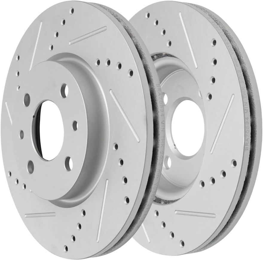 Front Drilled Brake Rotor - S-800393 x2