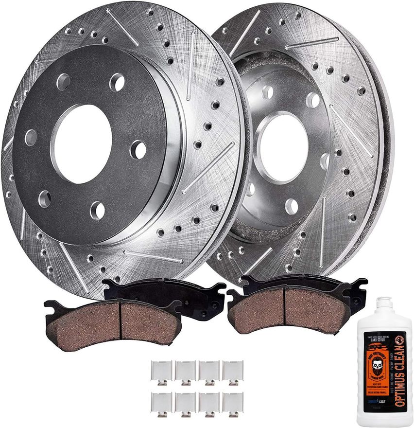 Main Image - Front Drilled Rotors Brake Pads