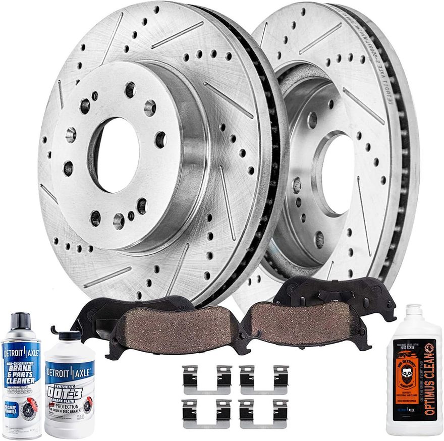 Main Image - Front Drilled Rotors Brake Pads