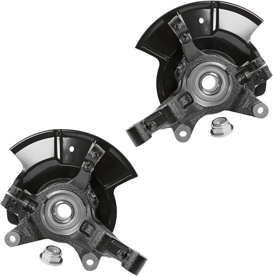 Front Steering Knuckles and Wheel Hub Bearings (Pair)