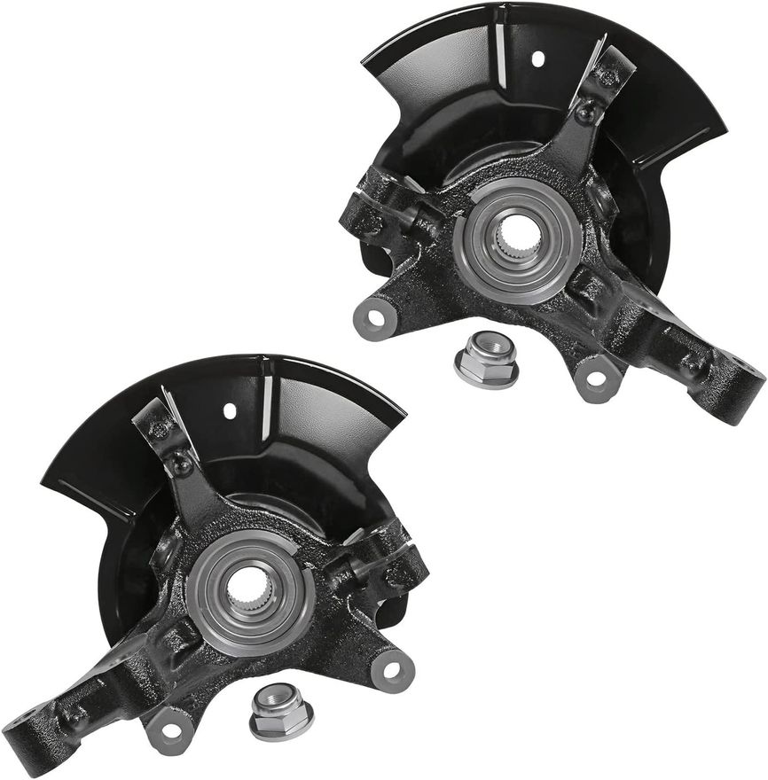 Front Steering Knuckles and Wheel Hub Bearings (Pair)