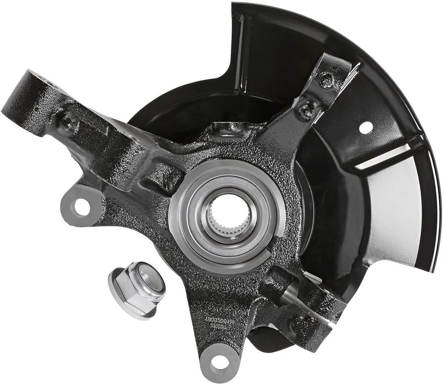 Front Passenger Side Steering Knuckle and Wheel Hub Bearing