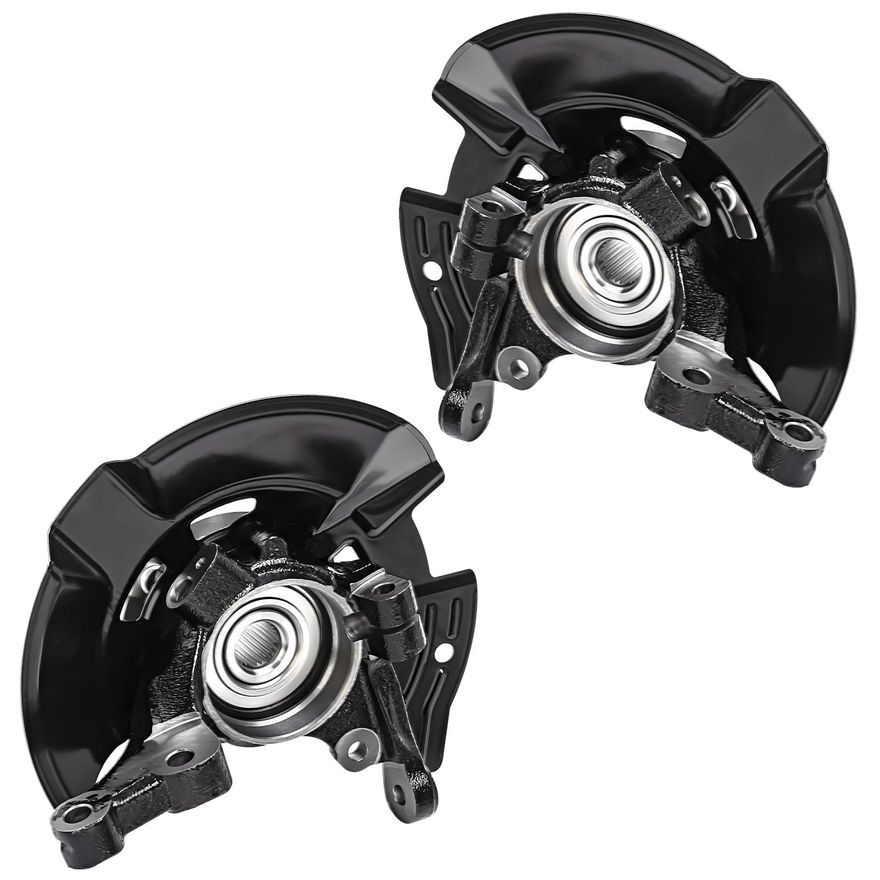 Front Steering Knuckles and Wheel Hub Bearings (Pair)