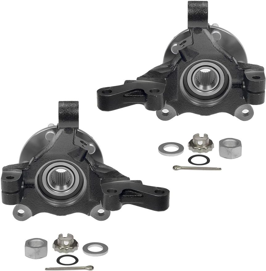 Front Steering Knuckles and Wheel Hub Bearings (Pair)