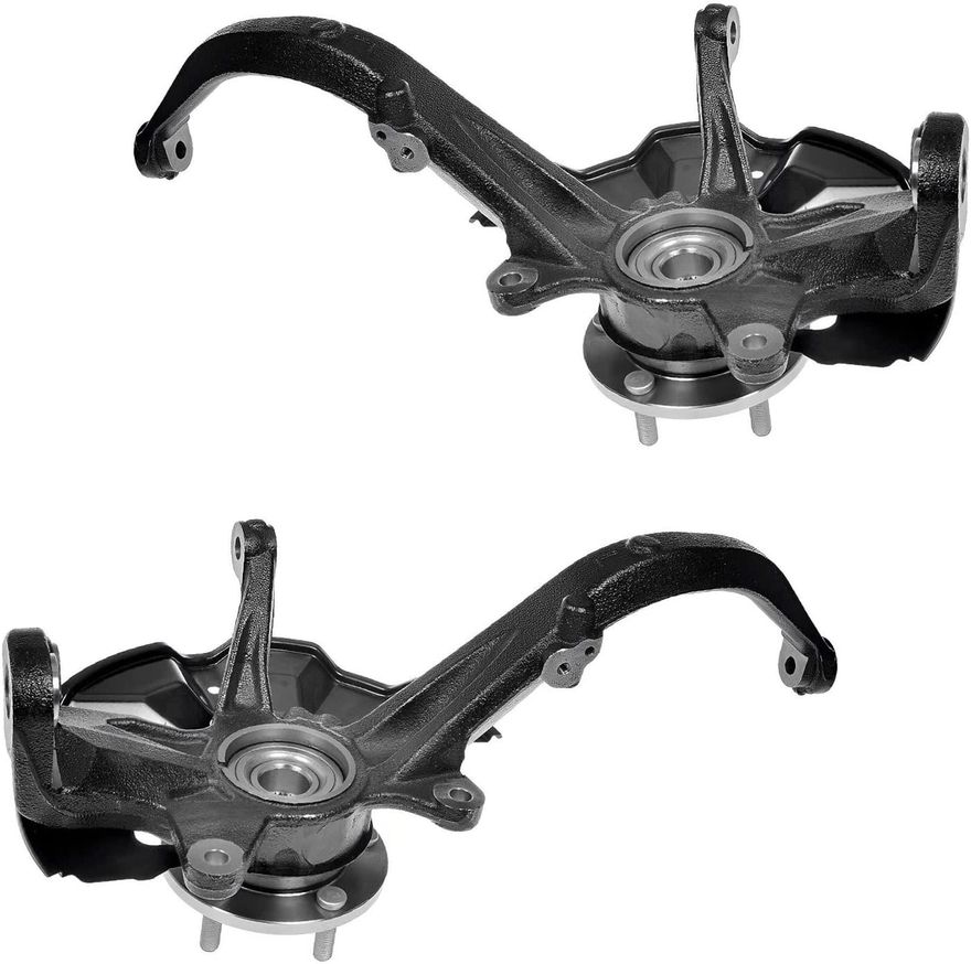 Front Steering Knuckles and Wheel Hub Bearings (Pair)