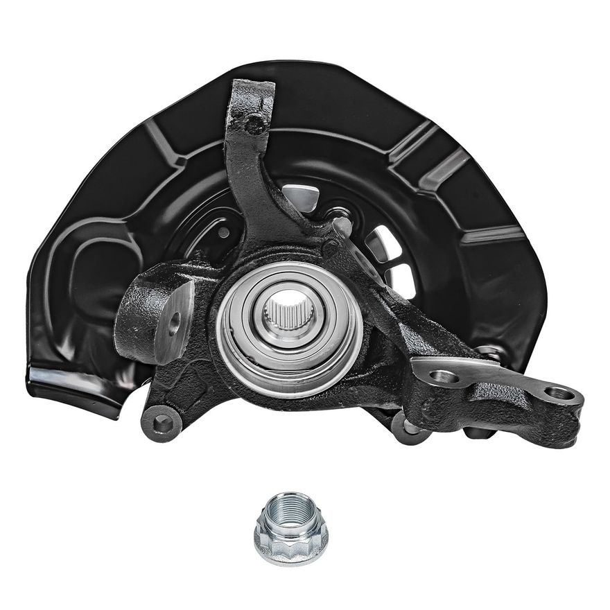 Front Steering Knuckles and Wheel Hub Bearings (Pair)