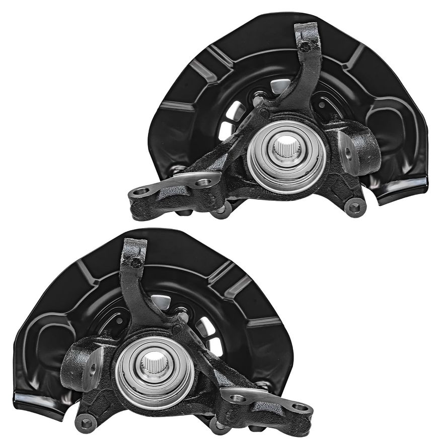 Front Steering Knuckles and Wheel Hub Bearings (Pair)