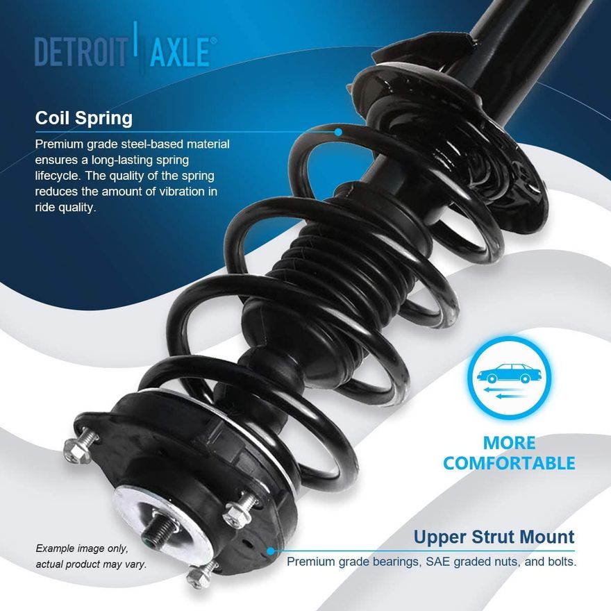 Detroit Axle - Front Struts w/Coil Spring Assembly Rear Shocks Replacement  for Volkswagen Beetle Golf Jetta 