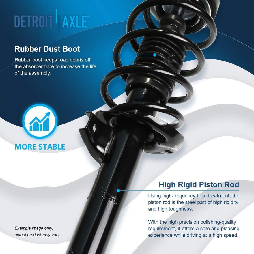 Detroit Axle - Front Struts w/Coil Spring Assembly Rear Shocks Replacement  for Volkswagen Beetle Golf Jetta 